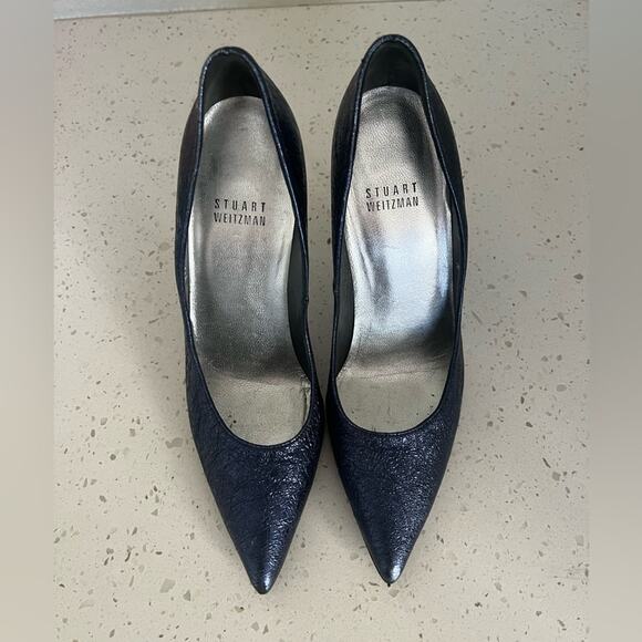 Stuart Weitzman Metallic Blue Stiletto Pumps Women’s Size 7 - Picture 2 of 14